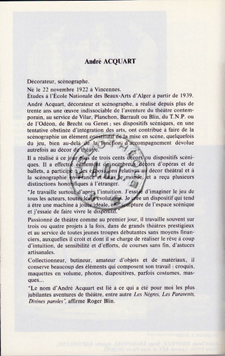 Les programmes de Théatre de l\
